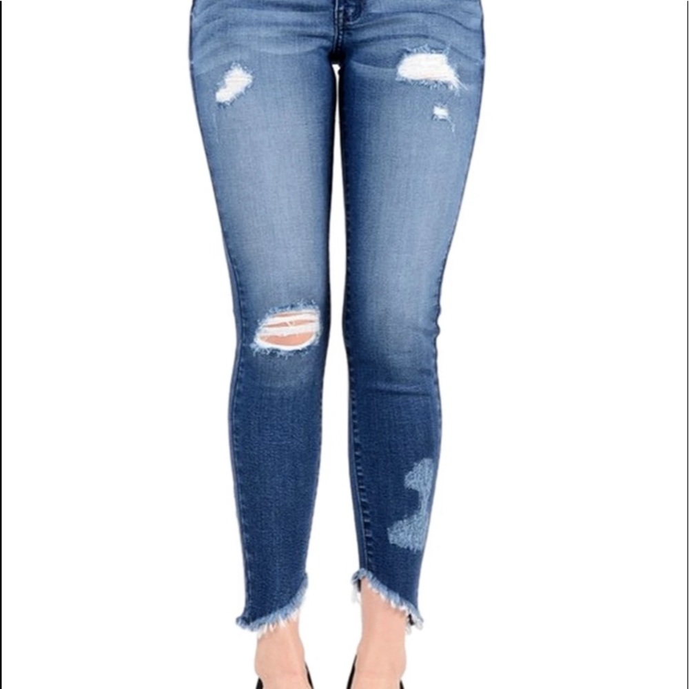 Kancan mid rise raw hem skinny jeans - Picture 5 of 6